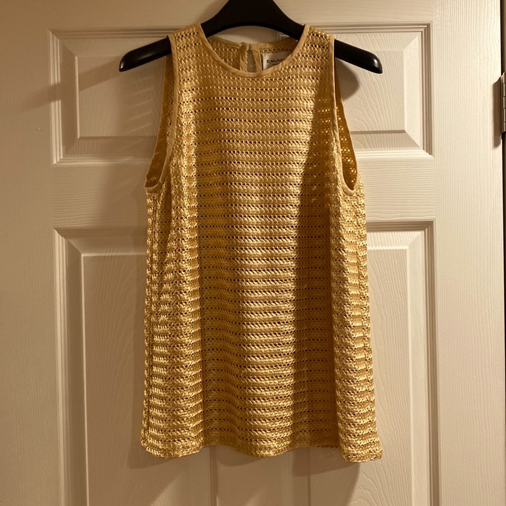 Emanuel Ungaro Gold Flowy Silk Top
